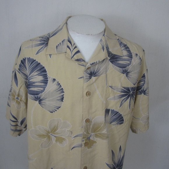 Bermuda Bay Vintage Men Hawaiian camp shirt p2p 24" L aloha luau tropical silk - Picture 4 of 9